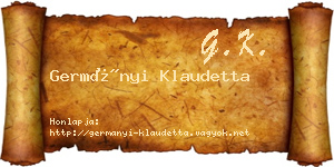 Germányi Klaudetta névjegykártya